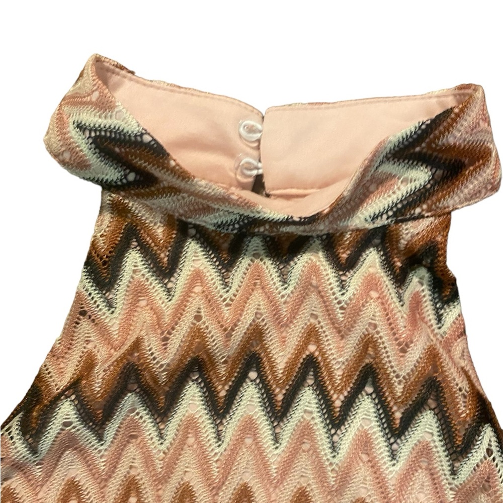 Donna Morgan Retro Maggy Chevron Stripe Zig Zag Print Sleeveless Dress, Sz 8 NWT - Picture 11 of 15
